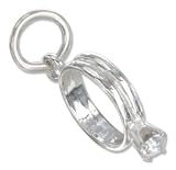 Sterling Silver Crystal April Birthstone Ring Charm