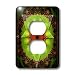 mimulux Psychedellic Art - MANDALA 5 triangle green red eye meditation psychedellic meditation newage spiritual harmony - Light Switch Covers - 2 plug outlet cover