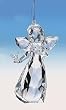 Icy Crystal Angel with Bird Figure Christmas Ornament