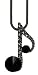 

Music 8th Note 16" Silver Tone Necklace with Crystal Accents