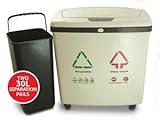 IMAGE OF iTouchless Fly 2-Compartment Automatic Recycling/Trash Can NX - Off White (16 gal.)
