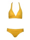 Kenneth Cole Braided Halter Bikini Yellow, Blue