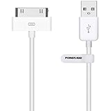 [Apple MFi Certified] Poweradd 30 Pin USB Charging and Sync Dock Connector Data Cable for iPhone 4S / 4, iPad 1 / 2 / 3, iPod Touch, iPod Nano - 4.0 Feet / 1.2 Meters (White)
