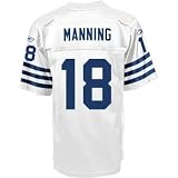 Peyton Manning Reebok Indianapolis Colts White Alternate Premier Jersey - L