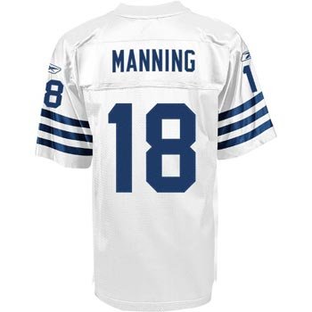Peyton Manning Reebok Indianapolis Colts White Alternate Premier Jersey - L