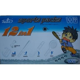 12-in-1 sports pack for Nintendo remote controller Wii
