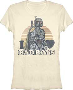  Star Wars I Heart Bad Boys Boba Fett Juniors T-shirt Tee