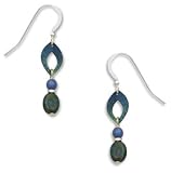 Adajio By Sienna Sky Blue Small Open Almond Shape with Beads 7130