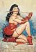 Bettie Page - Red Whip - Fabric Poster 30'' x 40''- #171