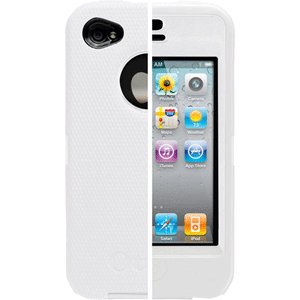 New OtterBox Defender Series Apple iPhone 4G White Plastic / White Silicone