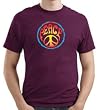 PSYCHEDELIC PEACE Sign Symbol Basic Adult T-shirt - Maroon