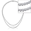 Double Row Diamond Necklace (9.70 ctw) 18kt White Gold