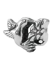 Genuine Zable (TM) Product. 925 Sterling Silver Hummingbird Bead Charm. 100% Satisfaction Guaranteed.