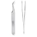 Stainless Steel Satin Finish Curved Fine Tip Forceps, 4-1/2" Length, For Single Use (Pack of 100)