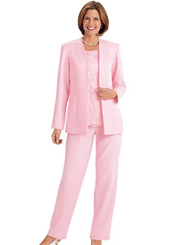 3-Piece Pantset with Lace Shell