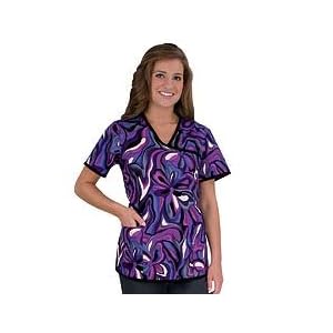 Peaches Uniforms Dolphin Mock Wrap Scrub Top