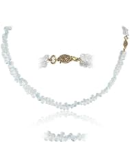 100.00 Cts Faceted Briolettes AA Aquamarine Necklace in 14K Yellow Gold