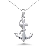 Sterling Silver Anchor Pendant Necklace