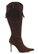 3 3/4 Inch Stiletto Heel Microfiber Cowboy Boot With Fringe