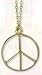 Peace Signs Shaped Necklace and Pendant Set Gold tone 15/8