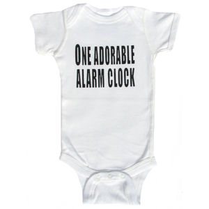 One Adorable Alarm Clock Screenprint onesie Size:NB 3 mos