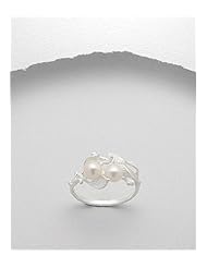 Fresh Water Pearls Ring In 92.5 Sterling Silver