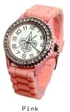 Pink, Silver & White, Fleur De Lis Watch, Bling Bling for Women