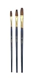 Darice Ox Hair Flat Artist Brush Set, Size 1/4, 3/8 and 1/2-Inch