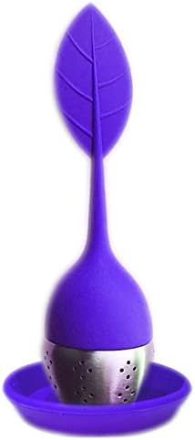 - New Colors - (Blue Iris) FUGAMI Silicone Loose Leaf Tea Infuser Strainer with Resting Plate