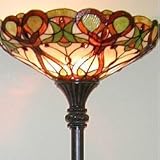 Twist Torchiere Tiffany Floor Lamp (Honey/Root Beer/Green) (71 x 14)