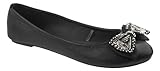 Capelli New York Round Toe Flat With Gem Trim Bow Ladies Casual Flat