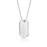 31yyNgjeiyL. SL160  Bling Jewelry Coin Edge 925 Sterling Silver Dog Tag Pendant Beaded Chain 20