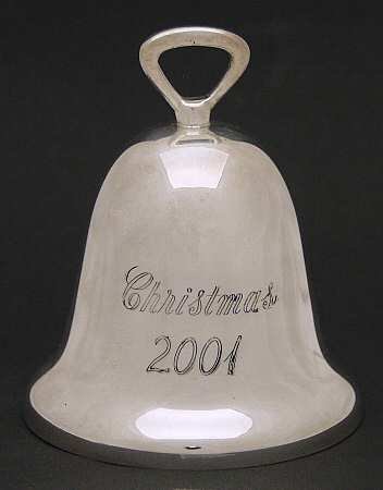 Reed and Barton Annual Christmas Silver Plated Bell Ornament 2001