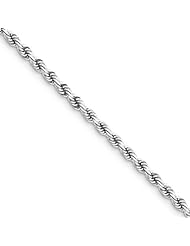 .925 Sterling Silver 3.8 mm High Polish Diamond Cut Rope Link Chain Necklace - 16" inches