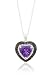 10k White Gold Heart Amethyst Black and White title=