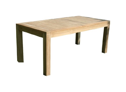 Ambientehome 62790 Tisch Mykonos Esstisch ca. 180 x 90 x 75 cm, Teakholz