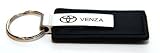 Toyota Venza Black Leather Official Licensed Keychain Key Fob Ring