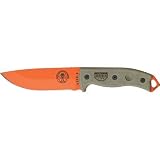 ESEE 5POG Bright Orange Fixed Blade Knife w/ OD Green Canvas Micarta Handle