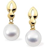 18k Yellow Gold S. Sea Cult. Pearl Earring 11mm Fine Pair