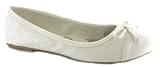 Platino "Katie" Quilted Fashion Ballerina Shoes - White