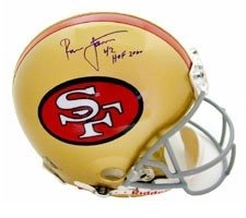 Ronnie Lott Autographed/Hand Signed San Francisco 49ers Thowback Pro Line Helmets signed ''HOF 2000'