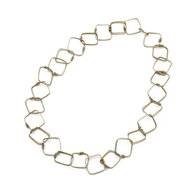 Square Link Brass Necklace||RF10F