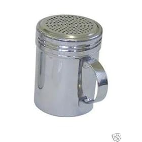 Rink Drink Stainless Steel 10oz Dredger Shaker with Handle - Ideal for Sugar, Salt, Icing Sugar, Flour, Chocolate, Cappuccino, Cocoa, Mince Pies, Pancakes