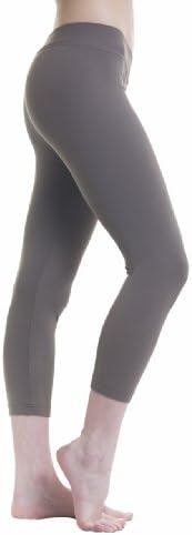 Women's Cropped Yoga Leggings L Olive Green