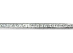 Sterling Silver 12.6 CTW Channel Set Square CZ 8" Bracelet