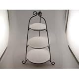 Three Tier Serving Stand with Porcelain Plates