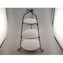 Three Tier Serving Stand with Porcelain Plates