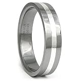 Tungsten Carbide Silver Inlay Wedding Band Ring