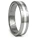 Tungsten Carbide Silver Inlay Wedding Band Ring