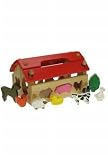 from Wooden Toys Farm House Shape Sorter - Includes 9 Wooden Farm Animals Ages 2+ - Wooden Toy